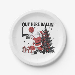 Prato De Papel Aqui fora jogando Basquete Esporte Natal