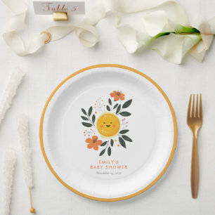 Prato De Papel Aqui vem o Chá de fraldas do Filho