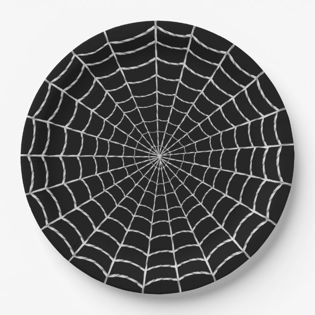 Prato De Papel Aranha Assustadora de Halloween (Frente)
