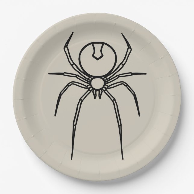 Prato De Papel Aranha - Branco Osso e Preto Bato (Frente)