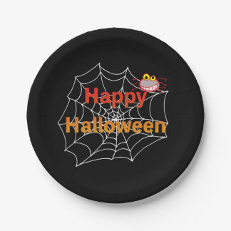 Prato De Papel Aranha engraçada na Web do Halloween