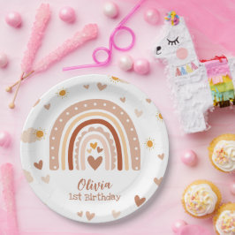 Prato De Papel Arc en ciel boheme - Anniversaire Fille