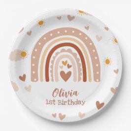 Prato De Papel Arc en ciel boheme - Anniversaire Fille