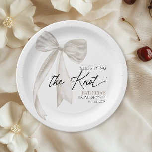 Prato De Papel Arco Branco Ela Está Se Casando Chá de Noiva