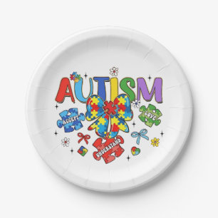 Prato De Papel Arco de consciência Autismo Quebra-cabeça Piece Ne