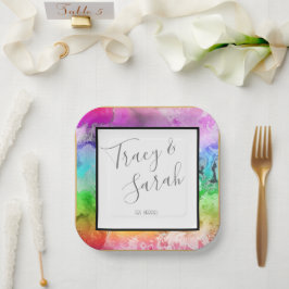 Prato De Papel Arco-íris Álcool Cinta d'Água