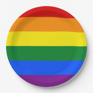 Prato De Papel Arco-Íris do Orgulho LGBT