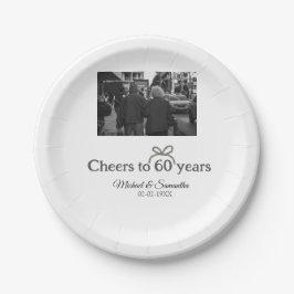 Prato De Papel arco ouro aplaude casamento de 60 anos