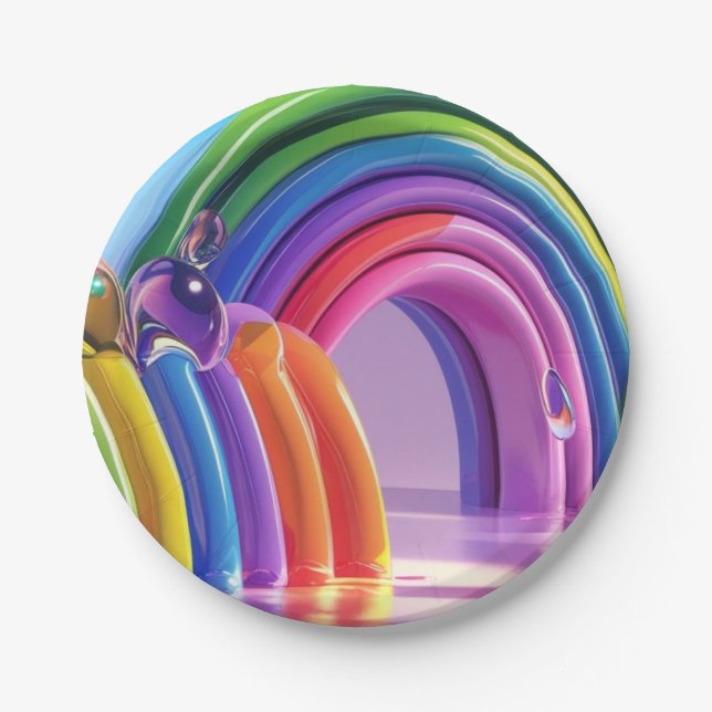 Prato De Papel Arcos-Chuva Distorcidos (Frente)