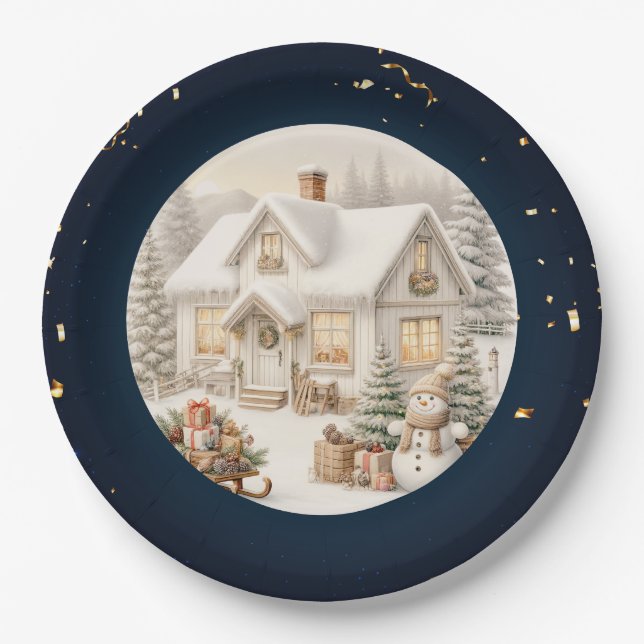 Prato De Papel Área exclusiva de natais vintages (Frente)