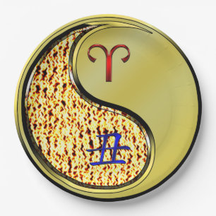 Prato De Papel Aries e Ox de metal