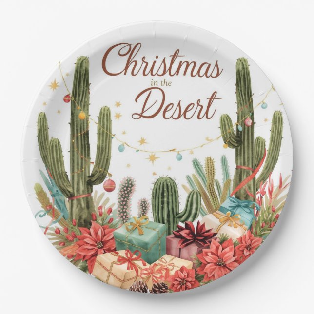Prato De Papel Arizona Christmas in Desert  (Frente)