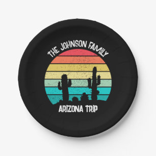 Prato De Papel Arizona Desert Cactus Sunset Personalizado
