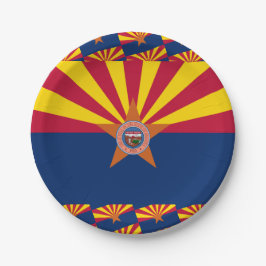 Prato De Papel Arizonan Flag & Seal, Flag of Arizona