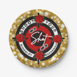 Prato De Papel Armas ou Rosas Atire em sua Revelação de Gênero