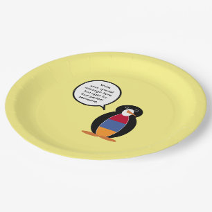 Prato De Papel Armênia Pinguim Ms Falante Personalizada