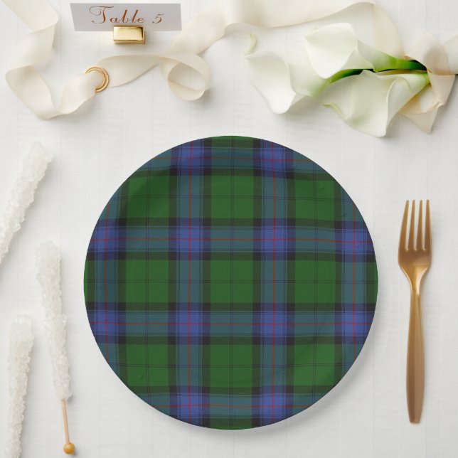 Prato De Papel Armstrong Clan Tartan Scottish Plaid Pattern (Casamento)