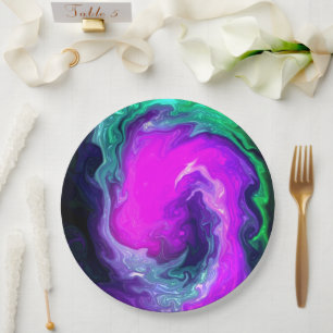 Prato De Papel Arsty Swirl Design