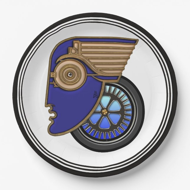 Prato De Papel Art Deco Autohead (Frente)