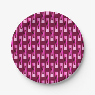 Prato De Papel Art Deco Metálico Geométrico - Orquídea e Roxo