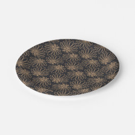 Prato De Papel Art Deco pattern with gold floral motifs 