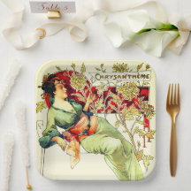 Art nouveau Alphonse Mucha Crisântemo outono