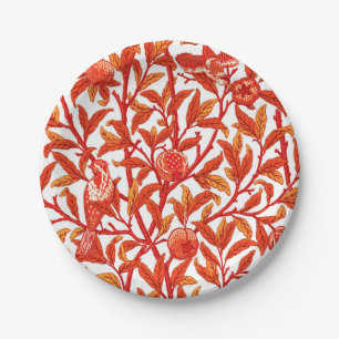 Prato De Papel Art Nouveau Bird & Pomegranate, Mandarin Orange