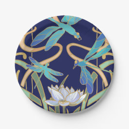 Prato De Papel Art Nouveau Dragonflies Padrão
