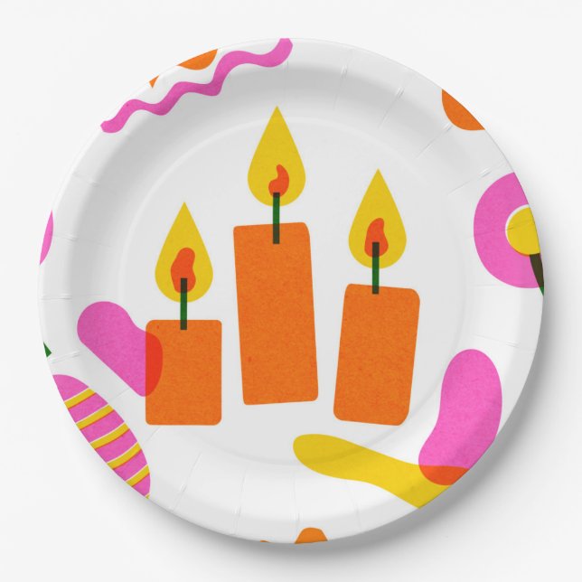 Prato De Papel Art Polonês Flores de Papel Placas (Frente)