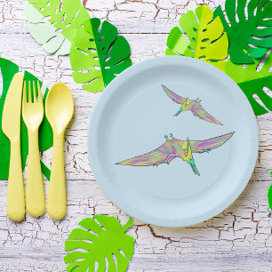 Prato De Papel Arte bonito engraçada do dinossauro do Pterodacty