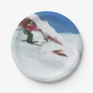 Prato De Papel Arte da montanha da neve do esqui