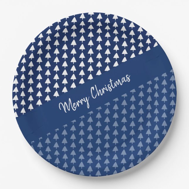 Prato De Papel Arte de Aquarela Azul Indigo (Frente)