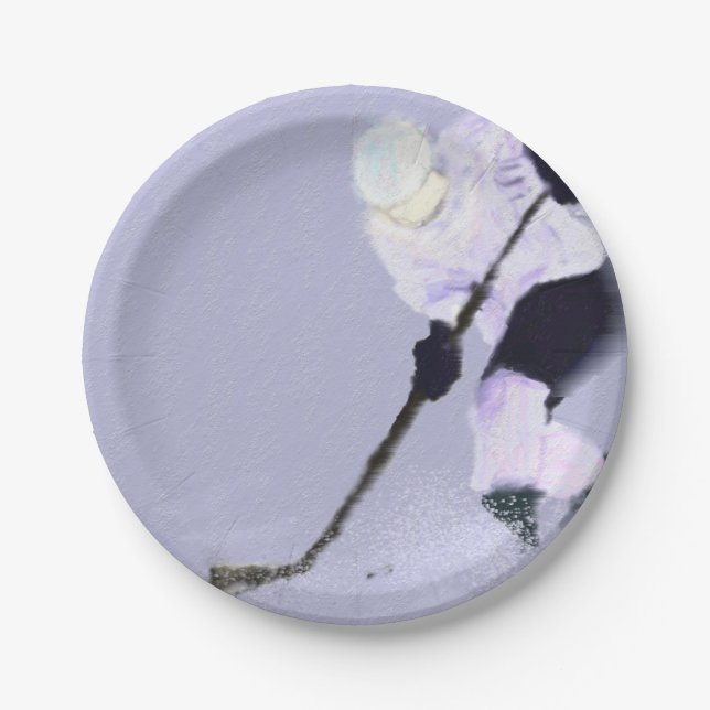 Prato De Papel Arte de Hóquei em Gelo (Frente)