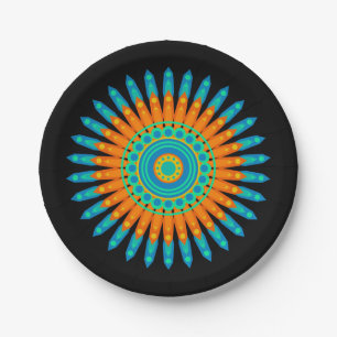 Prato De Papel Arte de Mandala Geométrico Círculo Desenho-48256
