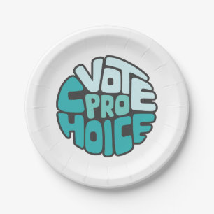 Prato De Papel Arte de Palavras Voto Pro Escolha 