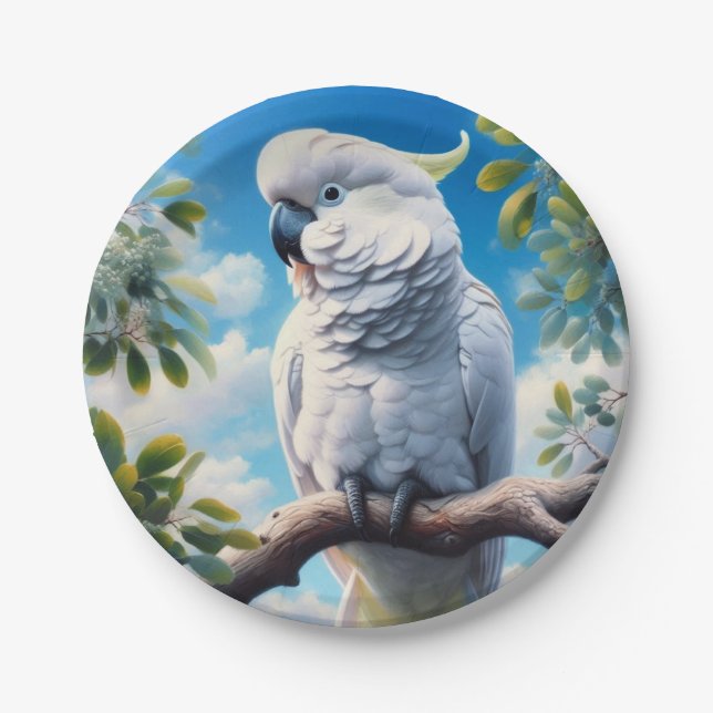 Prato De Papel Arte do Cockatoo (Frente)