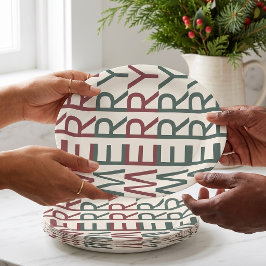 Prato De Papel Arte em Linha Arquitetônica | Natal Nórdico Alegre