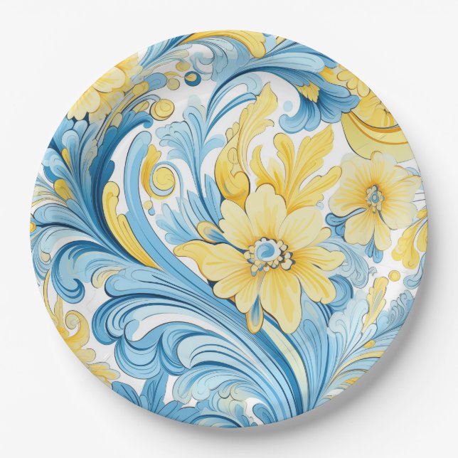 Prato De Papel arte floral motivos ucranianos (Frente)