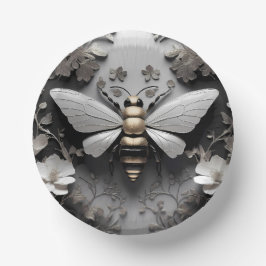 Prato De Papel Arte Geométrica das Abelhas de Honeybee