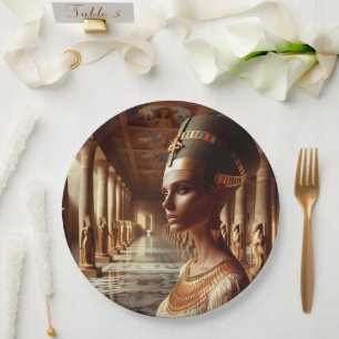 Prato De Papel Arte Majestosa da Rainha Egípcia: Lealdade Antiga