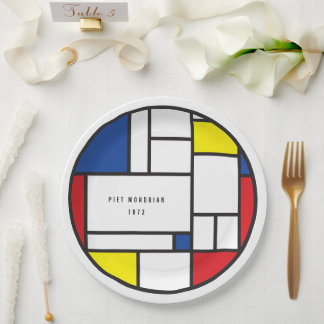 Prato De Papel Arte Moderna De Stijl Geométrica Minimalista Mondr
