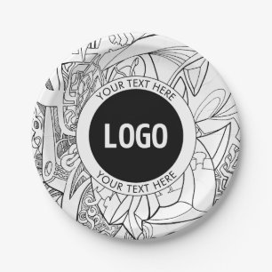 Prato De Papel Arte Moderna Original e Seu Logotipo
