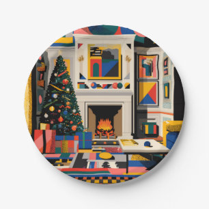 Prato De Papel Arte Pop Natal Nova Onda dos Anos 80