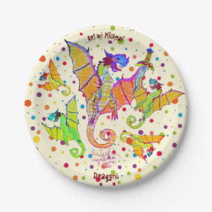Prato De Papel Arte por Micheal Dragons Paper Plate