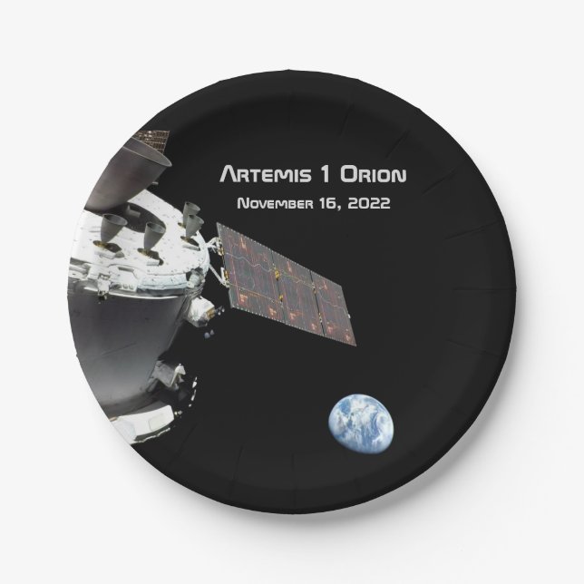 Prato De Papel Artemis Orion Spacecraft Blue Marble (Frente)