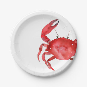 Prato De Papel Artisan Red Crab Assar Janta Diversão Colorida