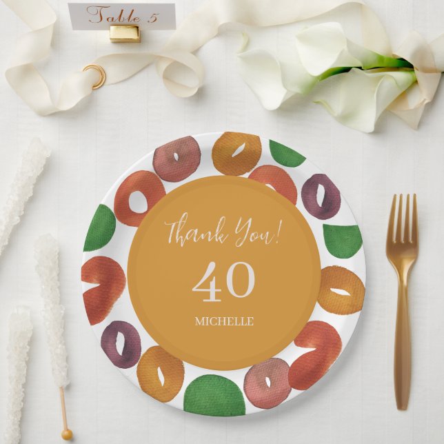 Prato De Papel Artistic Colorful Fall Paper Plate (Casamento)