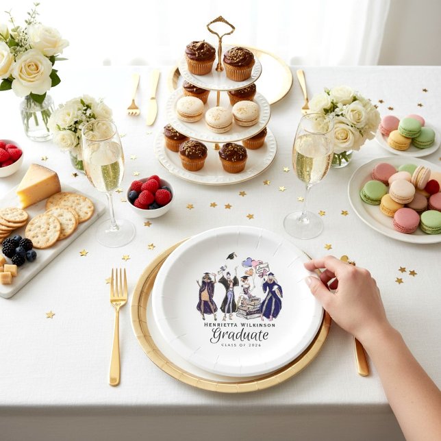 Prato De Papel Artistic Graduation Celebration Fashion Sketch  (Criador carregado)