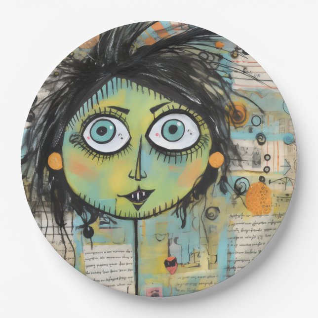 Prato De Papel ArtLady 15 Encantada e angustiada (Frente)