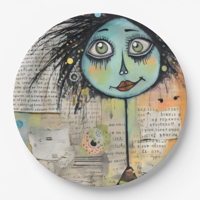 Prato De Papel ArtLady 2 encantadora e angustiada (Frente)